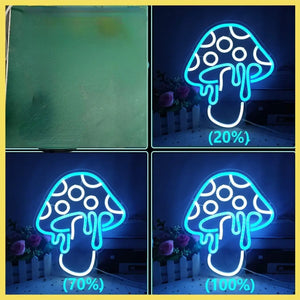 Melting Mushroom LED Neon Wall Light – Psychedelic Dripping Neon LED Decor
