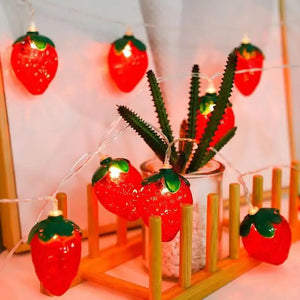 Strawberry LED String Lights – Cute Decorative Fairy Lights for Home & Party