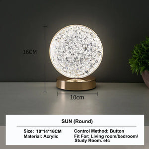 Rechargeable Crystal Nightlight – LED Ambient Light with Touch Dimming