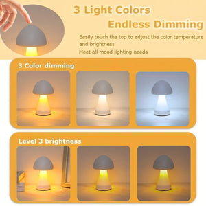 Rechargeable Mushroom Night Light – Touch‑Controlled LED Table Lamp