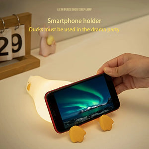 Cozy Duck Silicone Night Light – USB Rechargeable LED Ambient Lamp