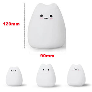 Lucky Cat Silicone Nightlight – USB Rechargeable LED Ambient Lam