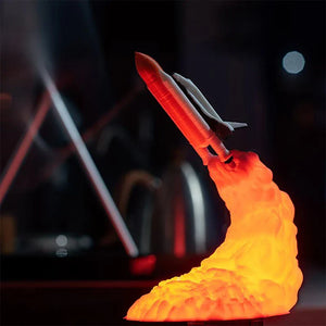 Rocket Launch Night Lamp – USB Rechargeable LED Ambient Space Lamp
