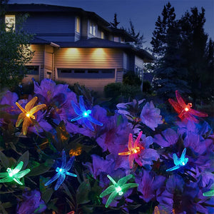 Solar Dragonfly String Lights – Waterproof Outdoor LED Fairy Garden & Patio Lighting