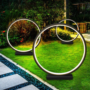 Lunar Halo Outdoor Lamp – Modern Round LED Landscape & Garden Light