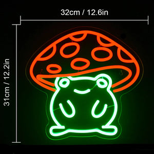 Frog & Mushroom LED Neon Wall Light – Whimsical USB‑Powered Decorative Neon LED Sign