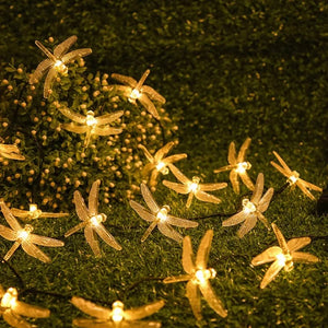 Solar Dragonfly String Lights – Waterproof Outdoor LED Fairy Garden & Patio Lighting