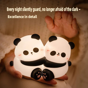 Panda Hug Silicone Night Light – USB Rechargeable LED Ambient Lamp