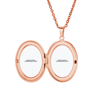 Oval photo box necklace
