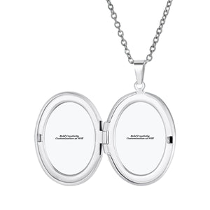 Oval photo box necklace