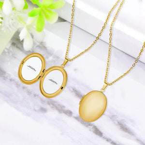 Oval photo box necklace