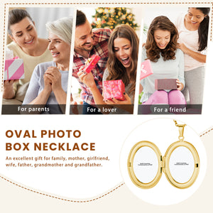 Oval photo box necklace
