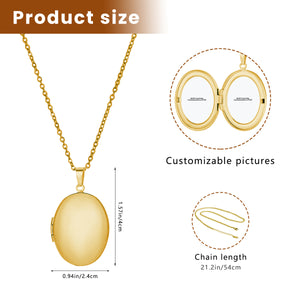 Oval photo box necklace