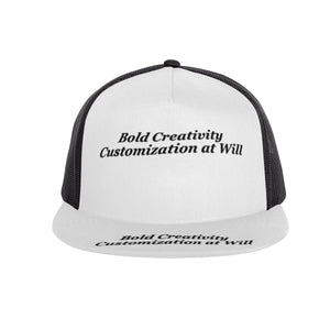 Flat-brimmed mesh baseball cap