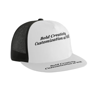 Flat-brimmed mesh baseball cap