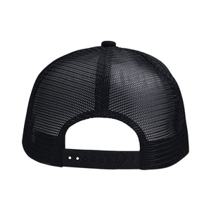 Flat-brimmed mesh baseball cap