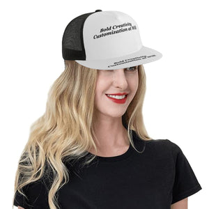 Flat-brimmed mesh baseball cap