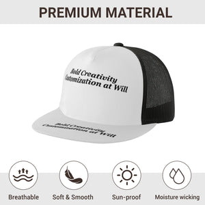 Flat-brimmed mesh baseball cap