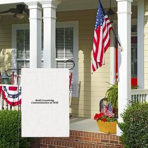 Double-sided garden flag 28x40in - white linen