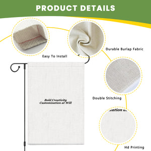 Double-sided garden flag 28x40in - white linen