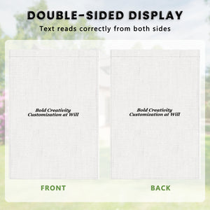 Double-sided garden flag 28x40in - white linen