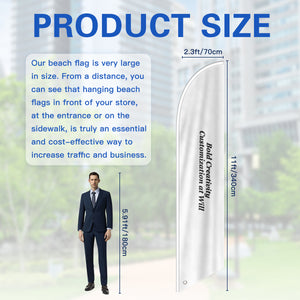 2.3x11FT three-tier beach flag/blade flag