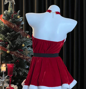Christmas Red Strapless Dress SD100