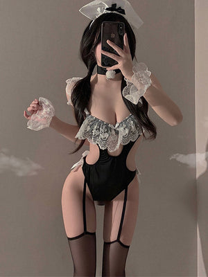 Black lace nightdress S521