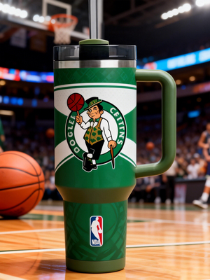 Boston Celtics Exclusive Design 40oz Insulated Tumbler with Handle & Straw