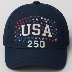 USA 250 Embroidered Hat, Red White Blue Stars Patriotic Baseball Cap, America 250th Anniversary Gift