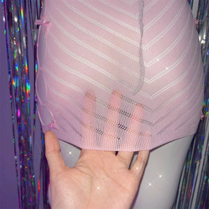 Pink Bow Hollow Dress S478