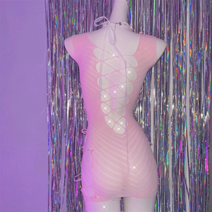 Pink Bow Hollow Dress S478