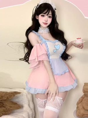 Light blue maid  dress  S525