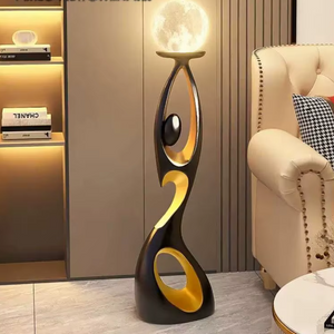 Lunar Embrace Sculptural Floor Lamp – Artistic LED Ambient Floor Lighting for Modern Interiors