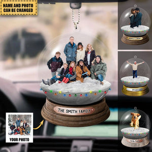 Personalized Family,Sisters,Friends,Pets In Christmas Snowball Acrylic Ornament, Custom Photo Family Ornament, Christmas With Family