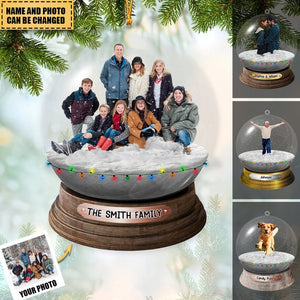 Personalized Family,Sisters,Friends,Pets In Christmas Snowball Acrylic Ornament, Custom Photo Family Ornament, Christmas With Family