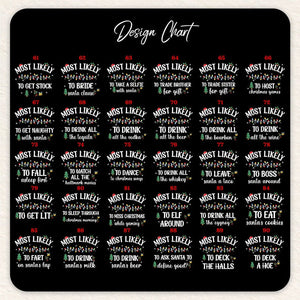 118 Quotes Most Likely to Christmas Shirts,Matching Family Christmas Shirts,Funny Christmas 2024 Party Tee,Matching Pajamas,Long Sleeve,Xmas