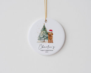 Personalised Dogs First Christmas Bauble, Puppy's 1st Xmas Tree Decoration, Multiple Breeds Available - Swipe to See