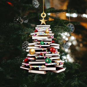 Christmas Book Tree Name Ornament, Book Lover Gift, Bookworm Gifts, Book Ornament, Book Christmas Tree 2024, Christmas Gift