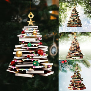 Christmas Book Tree Name Ornament, Book Lover Gift, Bookworm Gifts, Book Ornament, Book Christmas Tree 2024, Christmas Gift