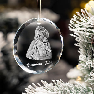 Custom Photo Crystal Glass Ornament - Personalized Christmas Gifts from Your Favorite Picture
