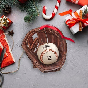 Personalized Baseball Christmas Ornament, Baseball Team Gift, Baseball Christmas Tree Ornament, Baseball Custom Ornament, Christmas Gift