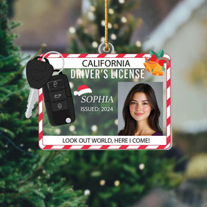 Personalized Photo New Driver Ornament 2025, Drivers License Ornament, Gift for New Driver, Driving Ornament, Drivers Permit Christmas