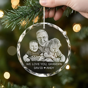 Custom Photo Crystal Glass Ornament - Personalized Christmas Gifts from Your Favorite Picture