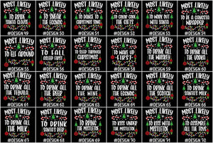 144 Quotes Most Likely to Christmas Shirt, Family Matching Christmas T-Shirts, Christmas Shirt, Funny Christmas Shirt, Family Pajamas