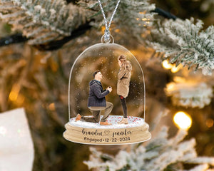 Engagement Ornament 2024, Proposal Photo Ornament, Custom Engaged Ornament, Engagement Gifts Personalized, Engagement Keepsake