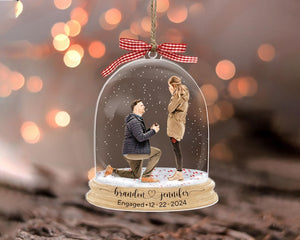 Engagement Ornament 2024, Proposal Photo Ornament, Custom Engaged Ornament, Engagement Gifts Personalized, Engagement Keepsake