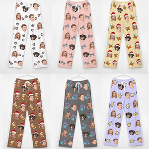 Custom Face Pajama Pants,Personalized Pajama Trousers for Men Women,Custom Pet Face Photo Couple Pajama Pants,Birthday Gift