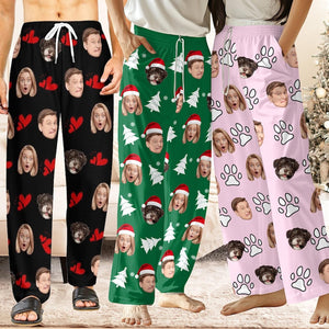 Custom Face Pajama Pants,Personalized Pajama Trousers for Men Women,Custom Pet Face Photo Couple Pajama Pants,Birthday Gift