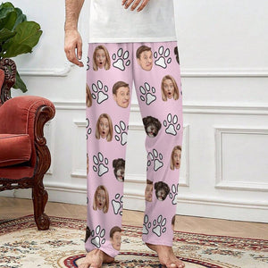 Custom Face Pajama Pants,Personalized Pajama Trousers for Men Women,Custom Pet Face Photo Couple Pajama Pants,Birthday Gift